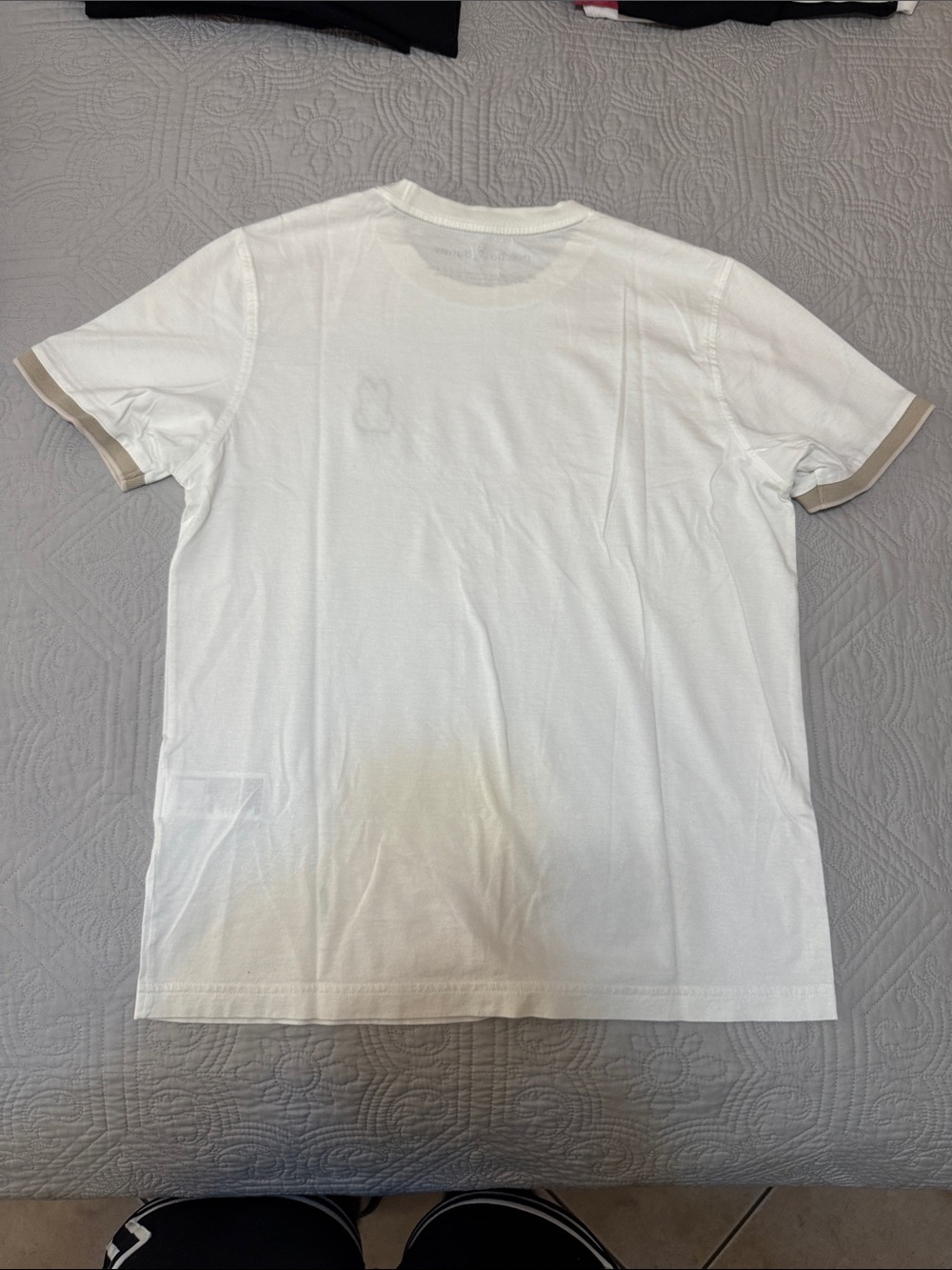 Psycho Bunny White Short-Sleeve Tee with Beige Logo Trim - Picture 3 of 3